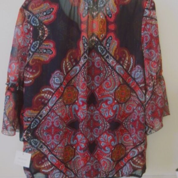 LIZ CLAIBORNE~Women's Top Size M~W/Camisole Mutli~Paisley Expressions~New/W/Tags - Picture 2 of 6
